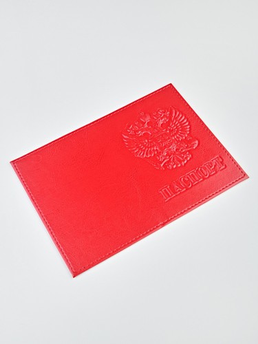 Обложка на паспорт гладкая (герб бол./эко-кожа)